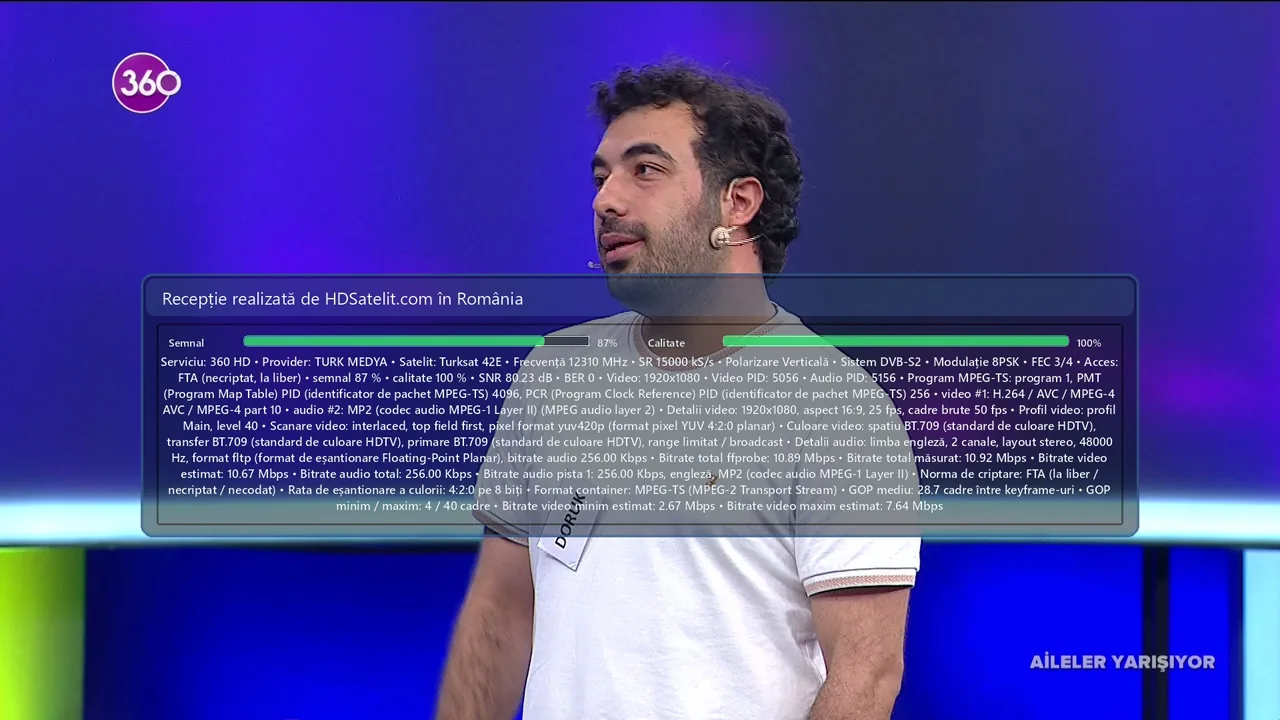 360 HD prin satelitul Türksat 4A: ce se vede la liber din canalul turcesc al TürkMedya
