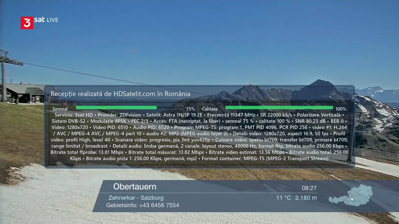 3sat HD la liber în România, prin Astra 1N/1P la 19,2°E