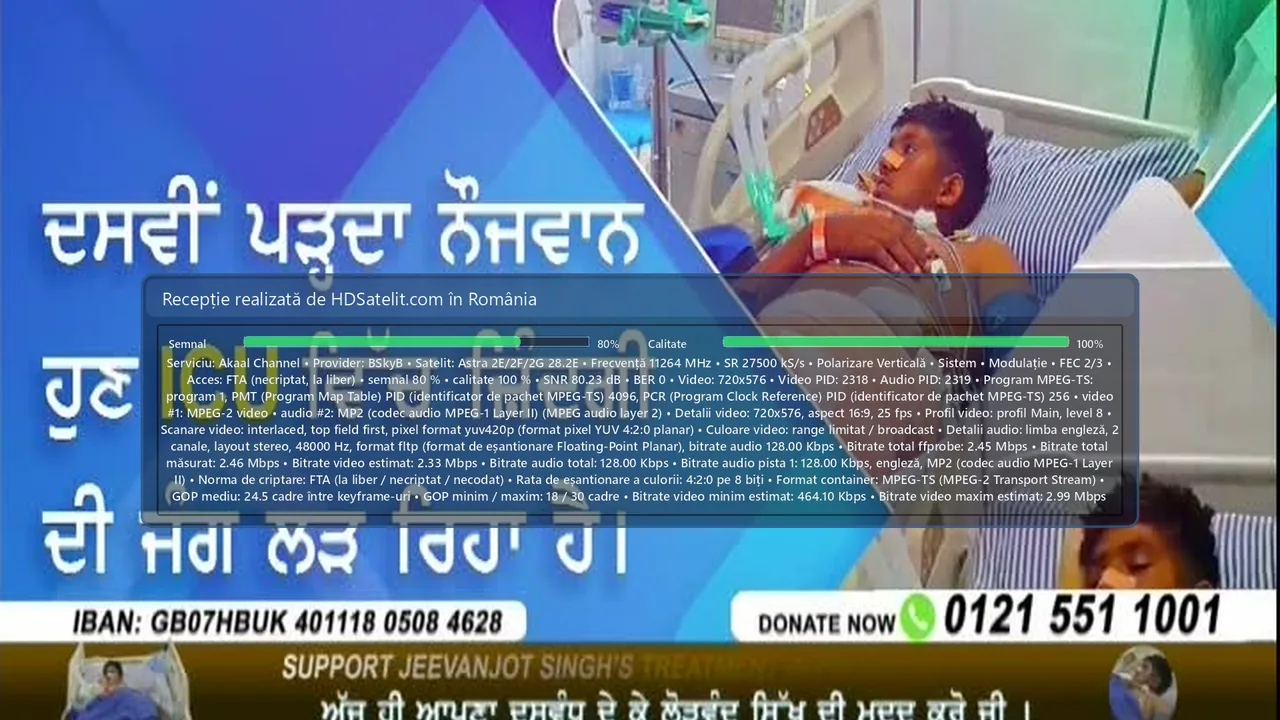 Akaal Channel prin Astra 2E/2F/2G, recepționat la liber în România