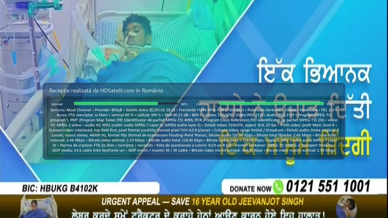 Akaal Channel prin Astra 2E/2F/2G, recepționat la liber în România