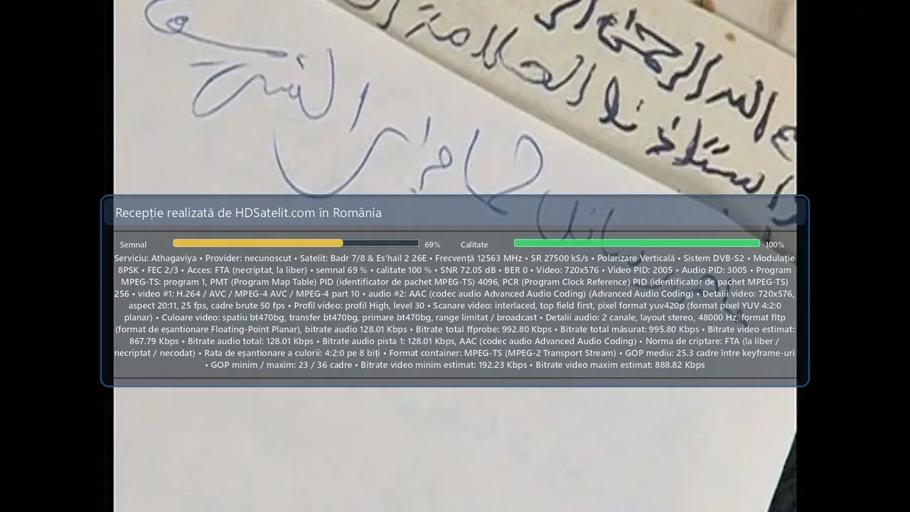 Athagaviya, canalul cultural al Mauritaniei, recepționat la liber în România prin Badr 7/8 și Es'hail 2
