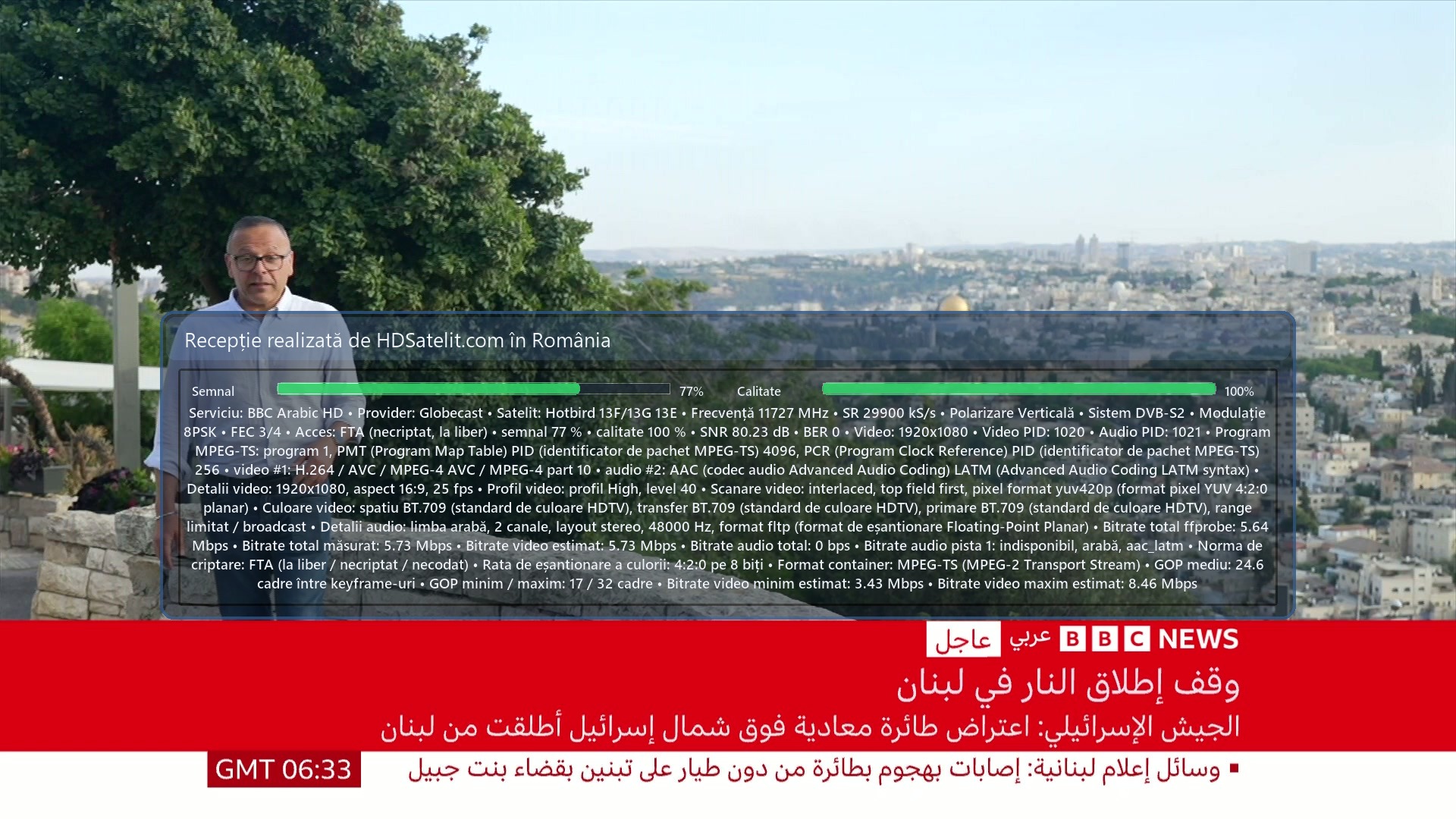 BBC Arabic HD, prins la liber pe Hot Bird 13F/13G în testul făcut în România