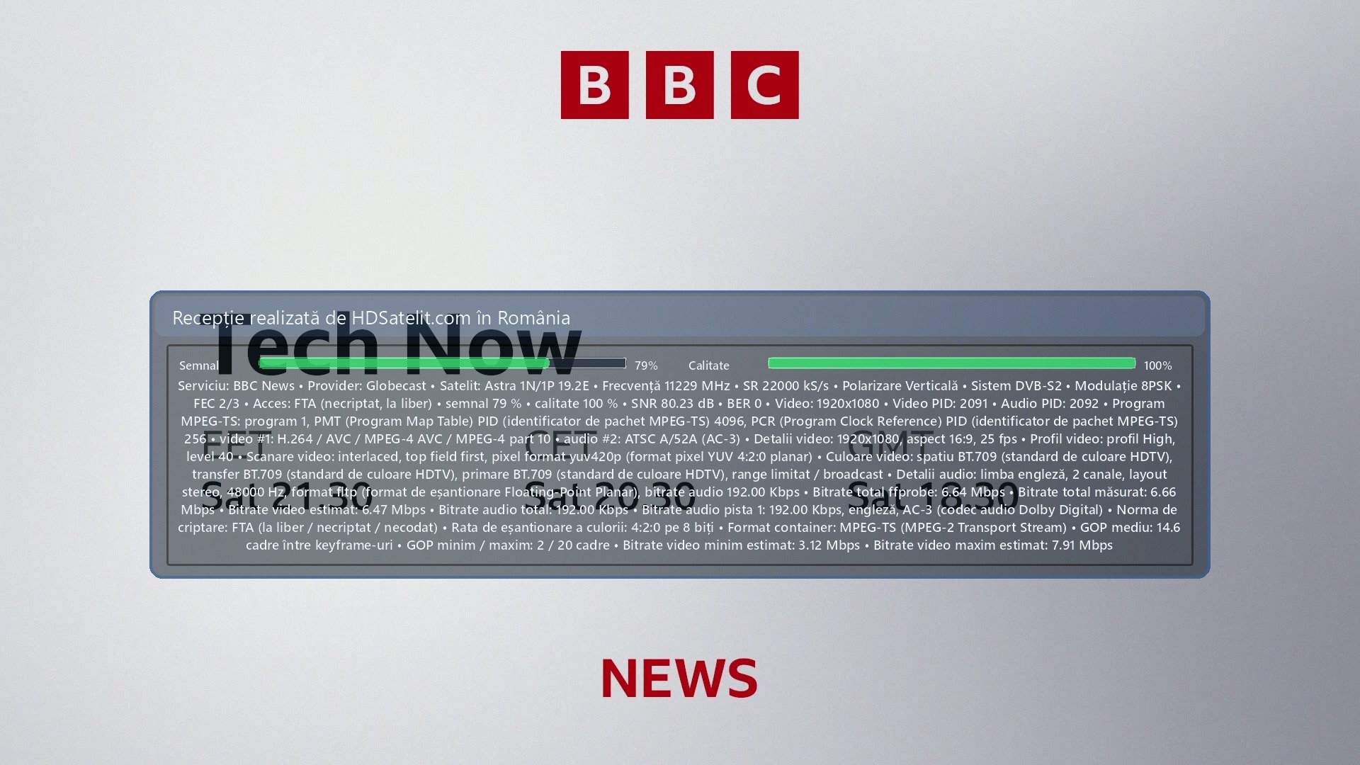Screenshot from the HD Satelit receiver: BBC News (2)