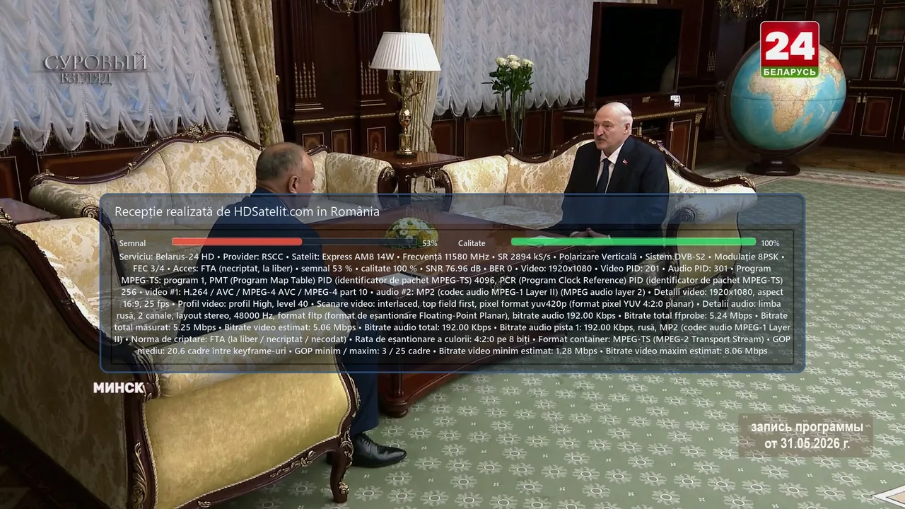 Belarus 24 HD, găsit la liber în România pe Express AM8