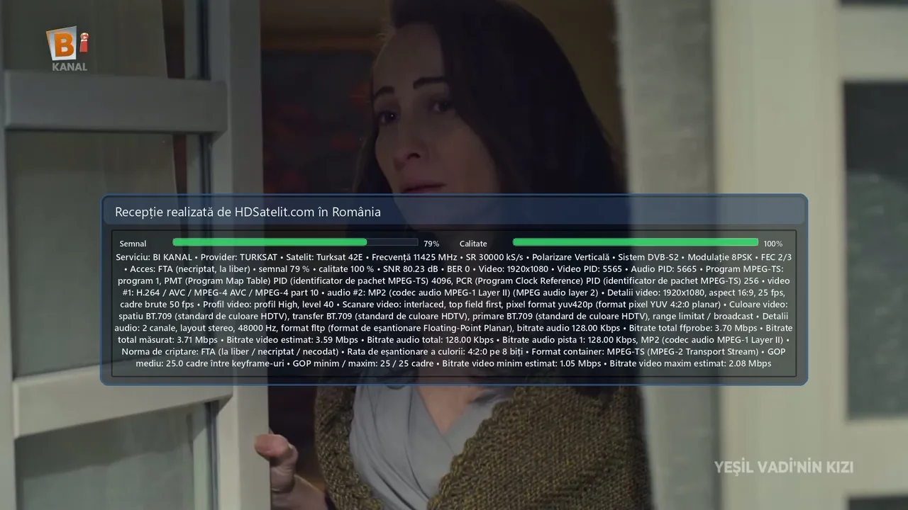 BI KANAL la liber prin Turksat 42E, verificat în România
