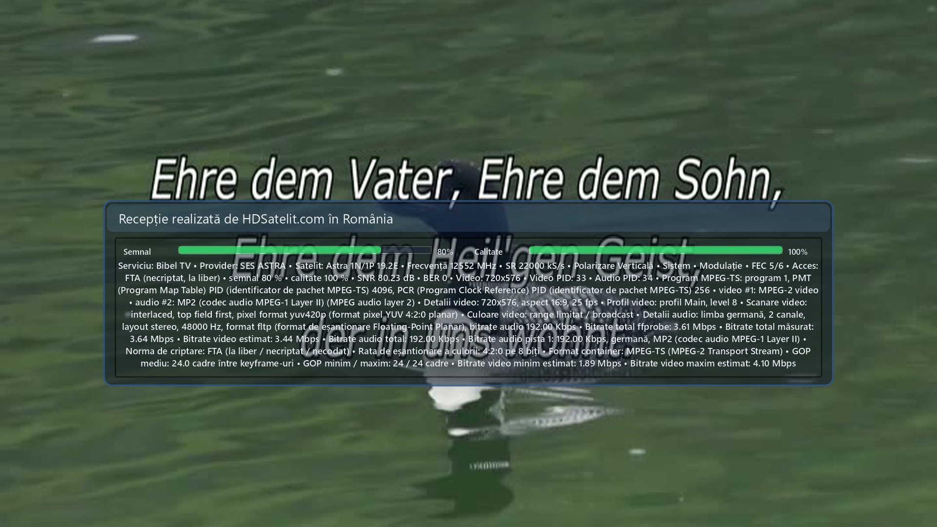 Képernyőkép a HD Satelit vevőről: Bibel TV (2)