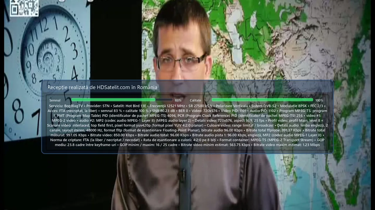 BogBlagTV, verificat la liber prin Hot Bird 13E din România