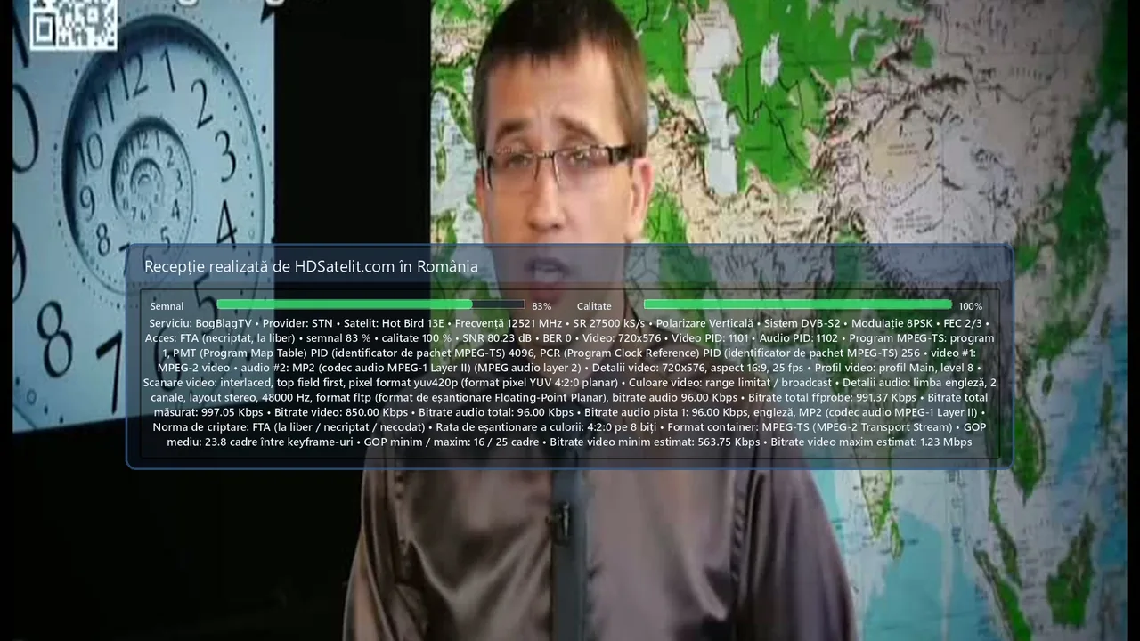 BogBlagTV, verificat la liber prin Hot Bird 13E din România