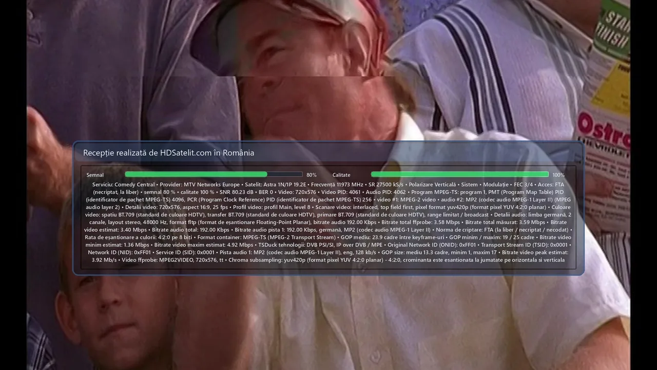 Comedy Central la liber prin Astra 1N/1P, verificat în România