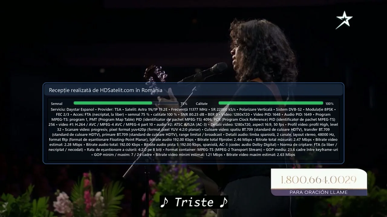 Daystar Espanol la liber pe Astra 1N/1P: ce arată recepția din România