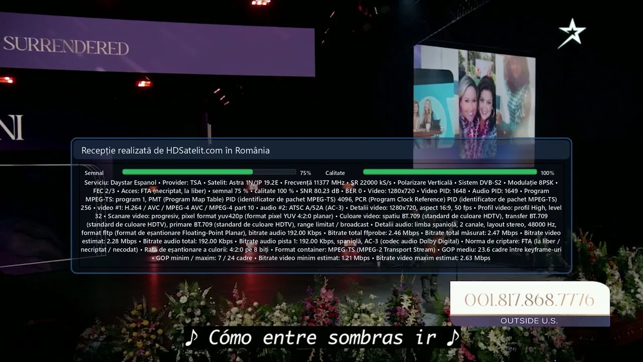 Daystar Espanol la liber pe Astra 1N/1P: ce arată recepția din România