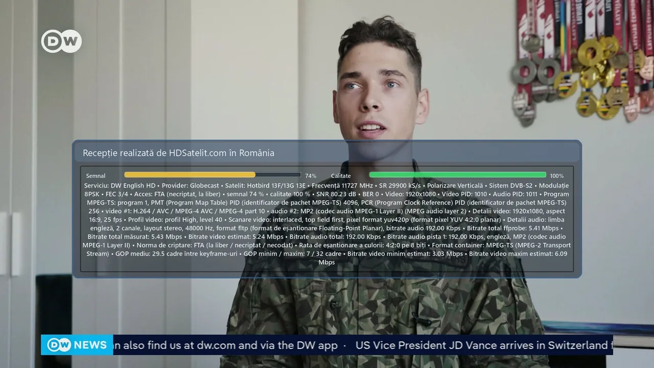 DW English HD, găsit la liber prin Hotbird 13F/13G în România