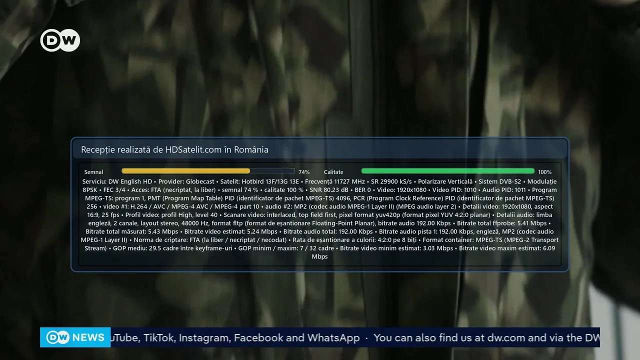 DW English HD, găsit la liber prin Hotbird 13F/13G în România