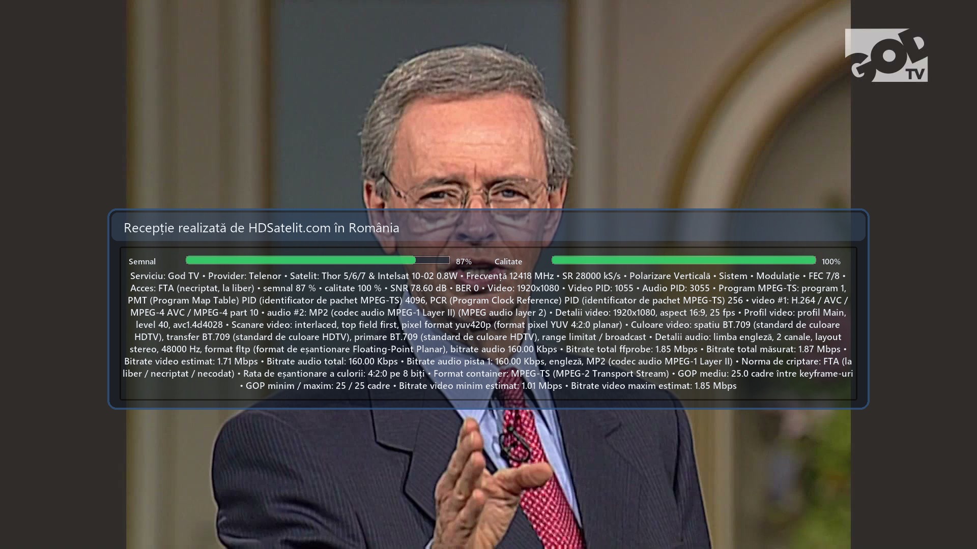 Schermata del ricevitore HD Satelit: God TV (2)