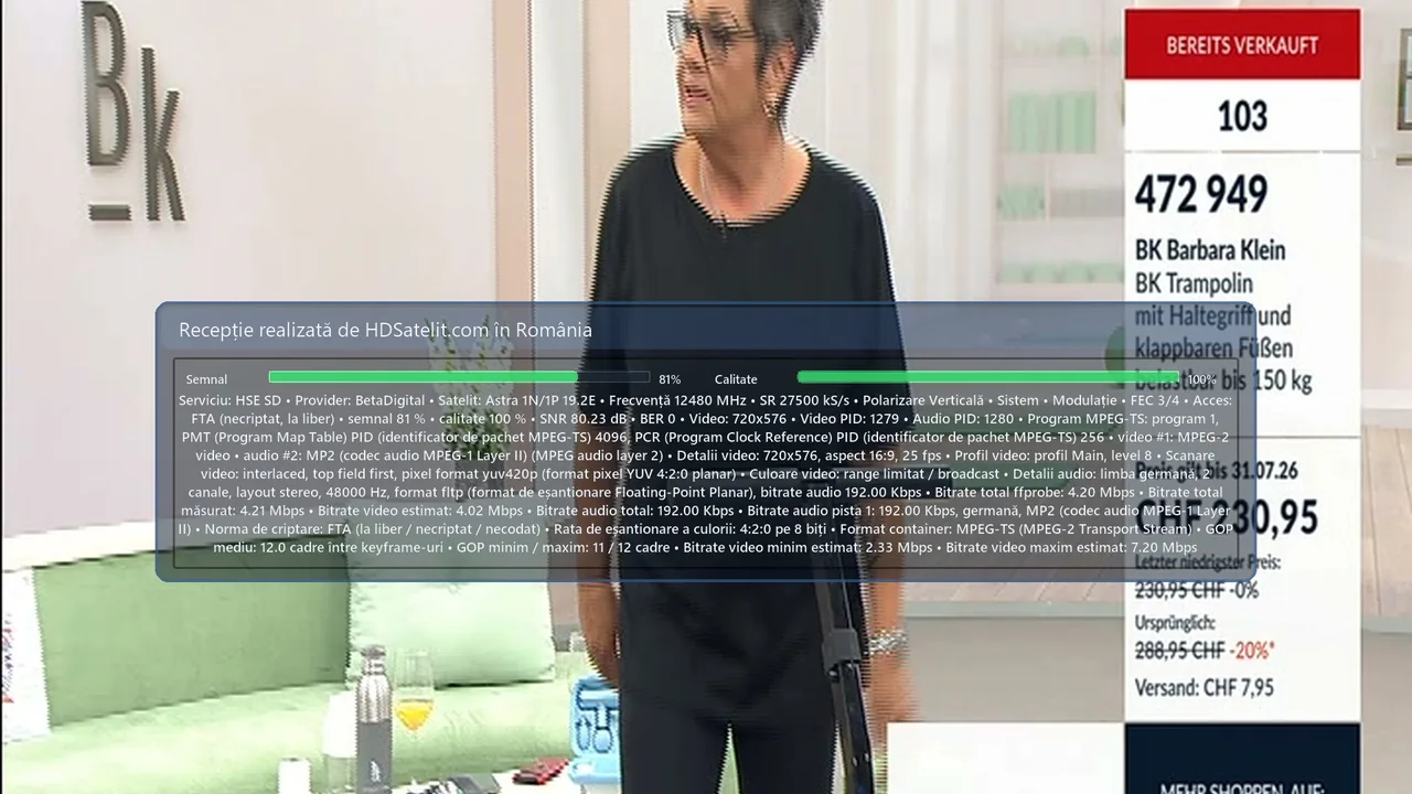 HSE SD la liber pe Astra 1P, verificat din România