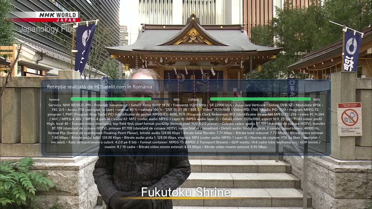 NHK WORLD-JPN, canalul japonez în engleză, recepționat la liber prin Astra 1N/1P