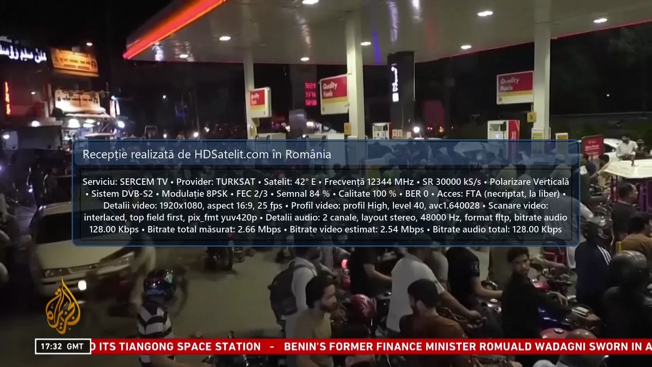 SERCEM TV poate fi recepționat gratuit în România pe 42°E