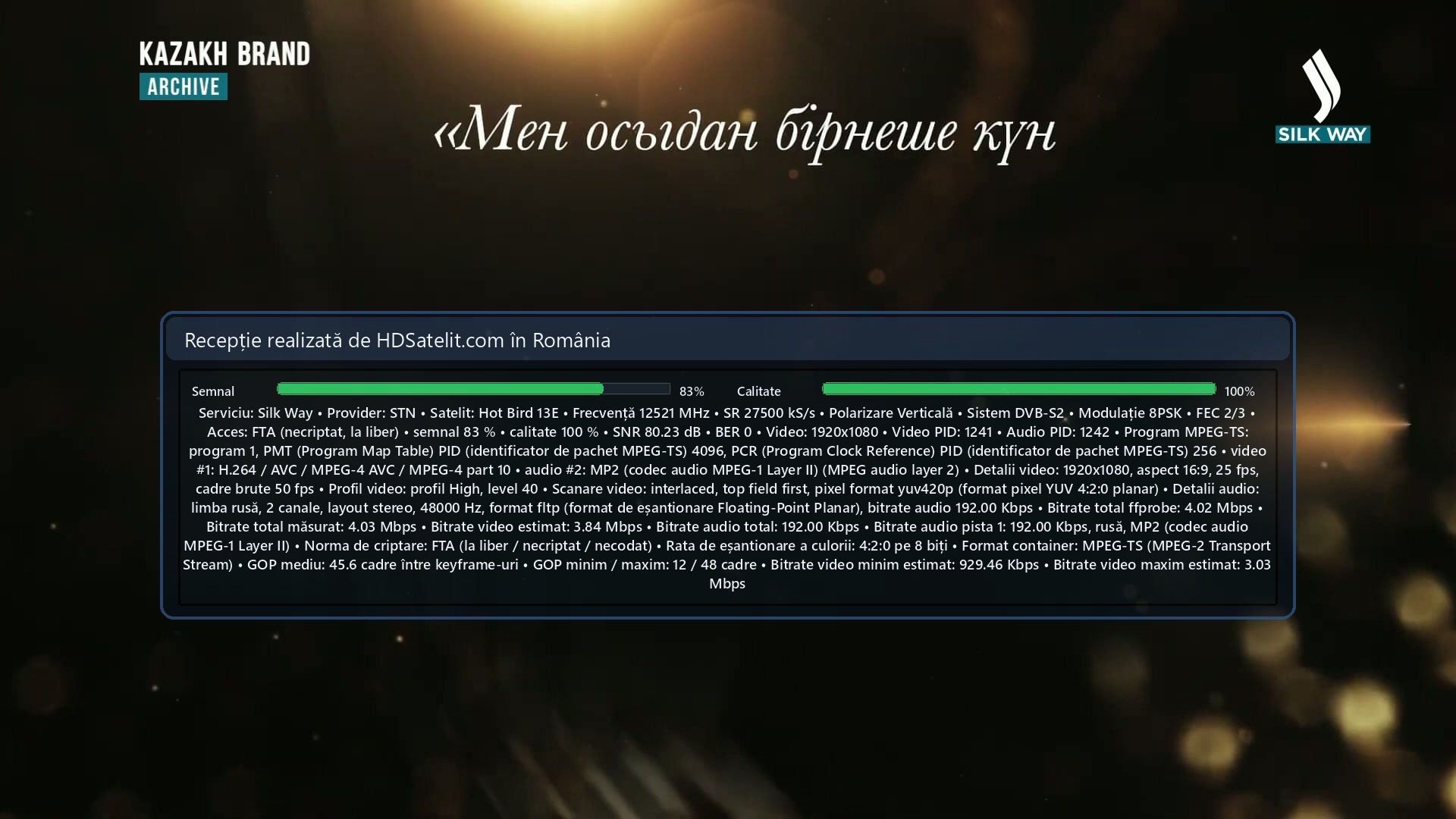 Képernyőkép a HD Satelit vevőről: Silk Way (2)