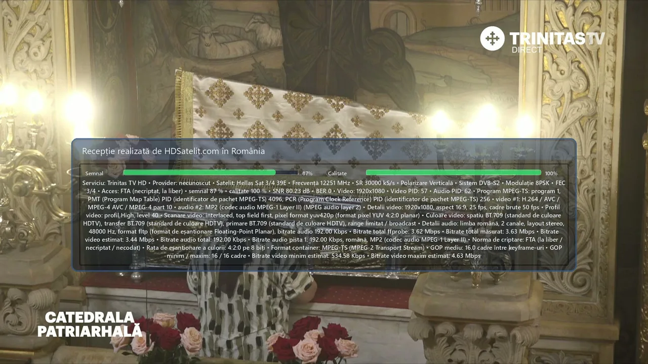 Trinitas TV HD prin Hellas Sat 3 și ce arată recepția din România